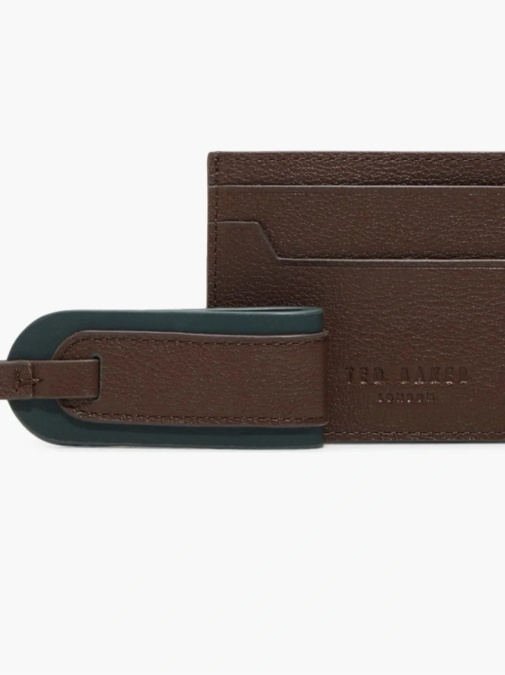 ✅NEW “Ted Baker” Cavendish Leather Card Holder Wallet & Key Ring Set